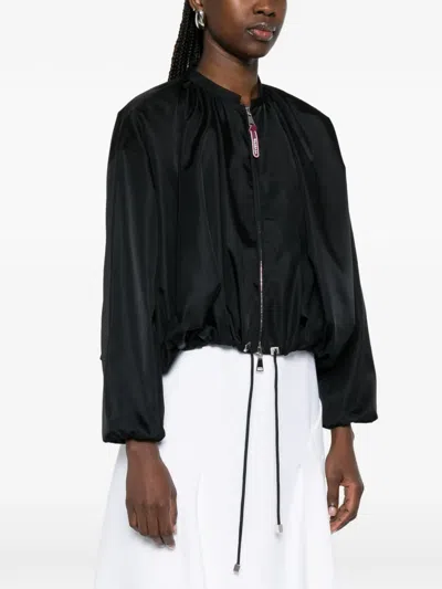 Vivetta Drawstring Zip Jacket In Black