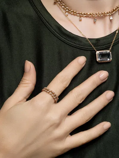 Shay Diamond Link Ring In Brown