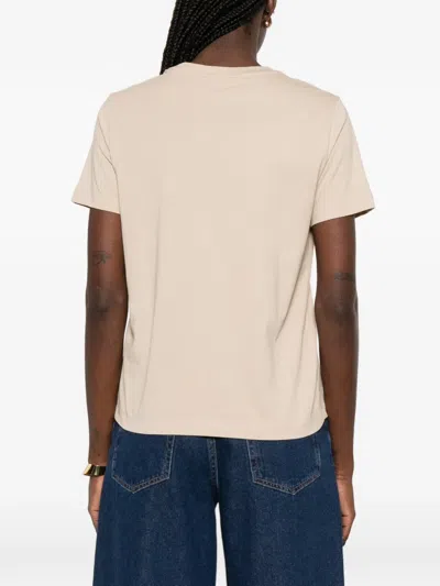 Gant Logo-embroidered T-shirt In Neutral