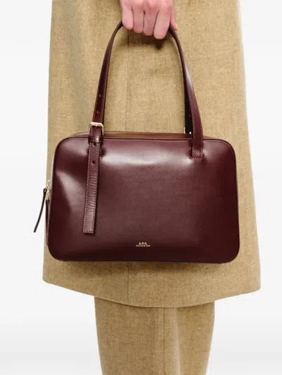 A.p.c. A. P.c. Mini Cowhide Bag For Women In Burgundy