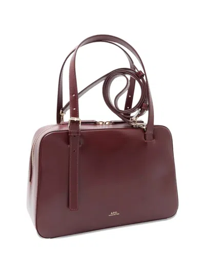 A.p.c. A. P.c. Mini Cowhide Bag For Women In Burgundy