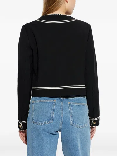 Frame Button Embellished Jacket In Blue