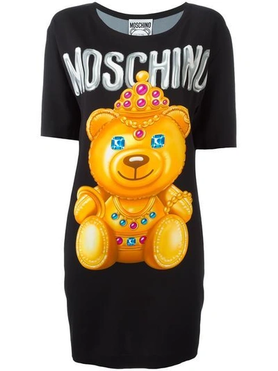 Moschino Bear Print T In Black