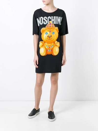 Shop Moschino Bear Print T In Black