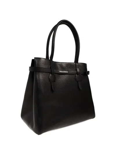 Dsquared2 Strap Leather Tote Bag In Orange