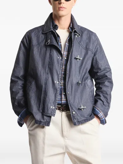Fay Blue Wool Classic-collar Jacket In Blue