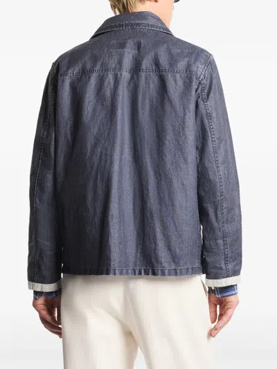 Fay Blue Wool Classic-collar Jacket In Blue