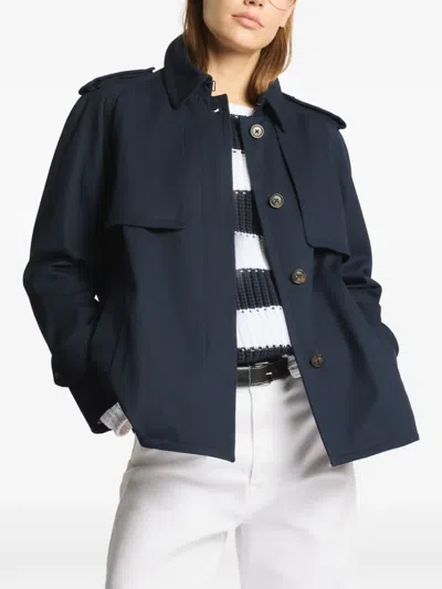 Fay Cape-style Short Jacket In Blue