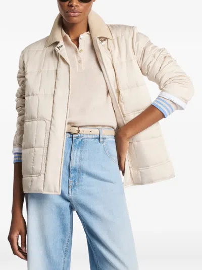 Fay Quilted Jacket In Neutral
