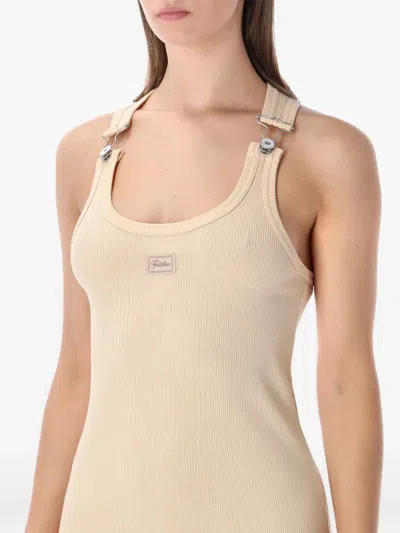 Jean Paul Gaultier Womens Nude Ribbed Sleeveless Cotton-jersey Mini Dress In Neutral