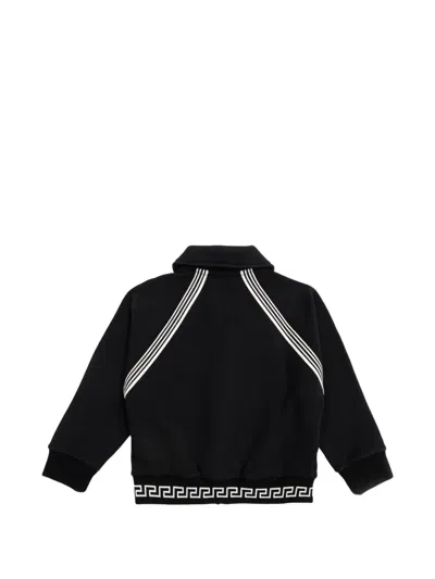 Versace Zip-up Collared Jacket In Black