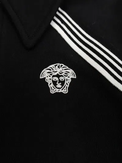Versace Zip-up Collared Jacket In Black