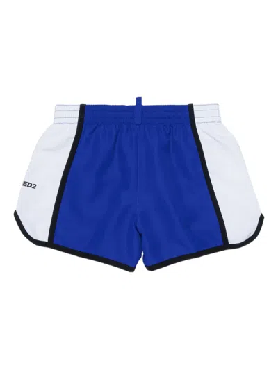 Dsquared2 Drawstring Panel Swim Shorts In Blue