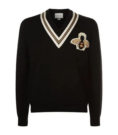 Shop Gucci Embroidered Bee Jumper