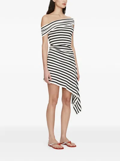 Christopher Esber Stripe Knit Extension Drape Mini Dress In Multi