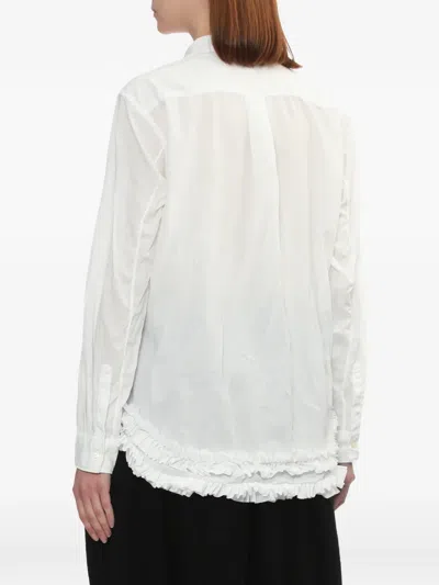 Black Comme Des Garçons Ruffled Collared Shirt In Multi