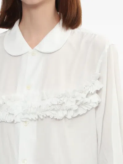 Black Comme Des Garçons Ruffled Collared Shirt In Multi