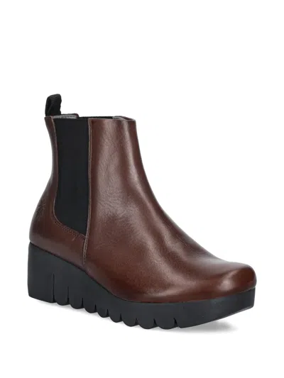 Fly London Wedge-hell Chelsea Boots In Brown