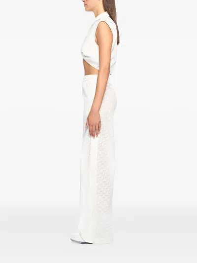 Off-white Drawstring Trousers In White