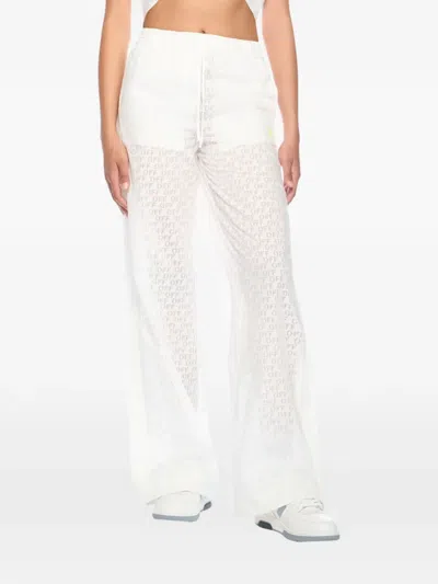 Off-white Drawstring Trousers In White