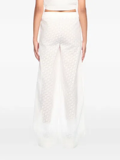 Off-white Drawstring Trousers In White