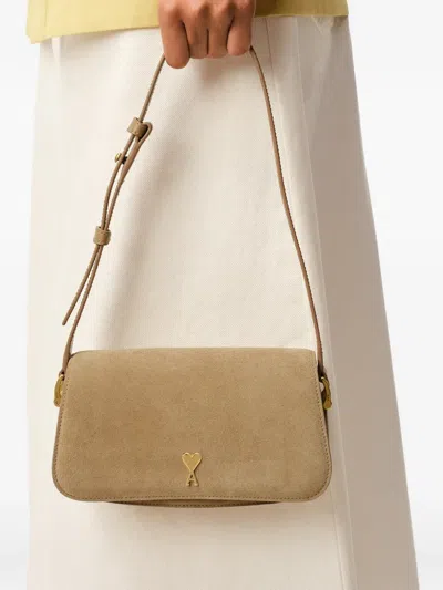Ami Alexandre Mattiussi Ami Paris Women Suede Shoulder Bag With Logo On The Front In Multi