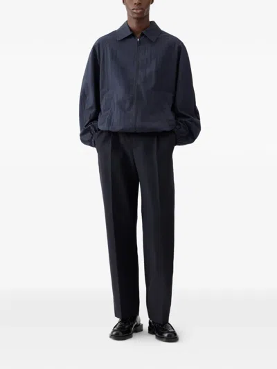 Jacquemus Zip Embroidered Jacket In Blue