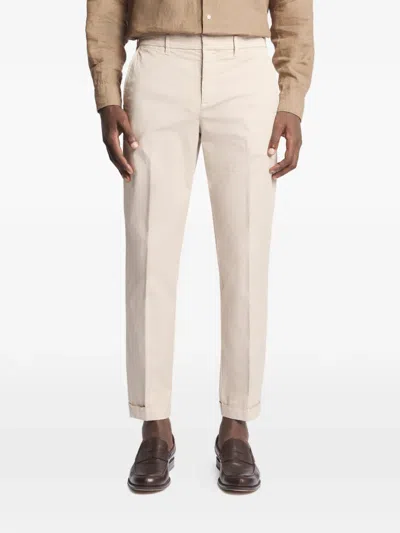 Fay Rolled-hem Button-fastening Shorts With Welt Pockets In Neutral