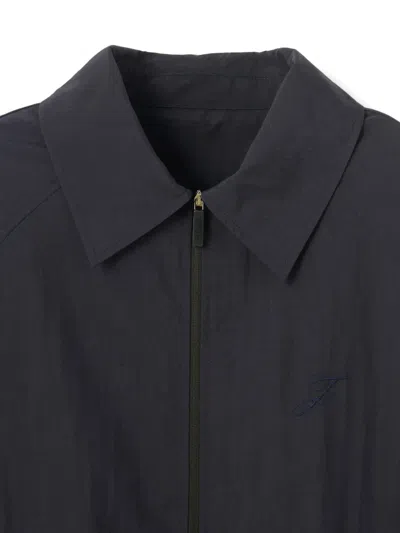 Jacquemus Zip Embroidered Jacket In Blue