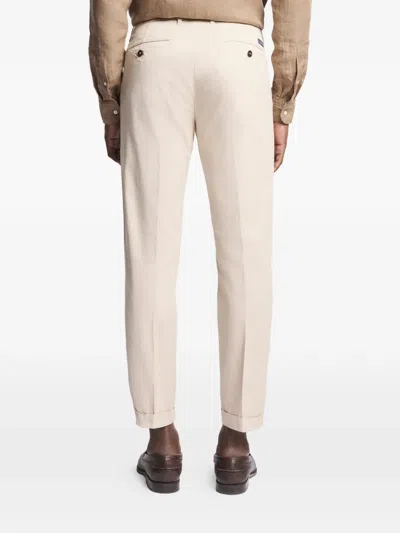 Fay Rolled-hem Button-fastening Shorts With Welt Pockets In Neutral