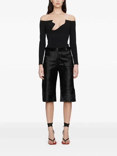 Christopher Esber Curved Knit Long-sleeved Top In Black