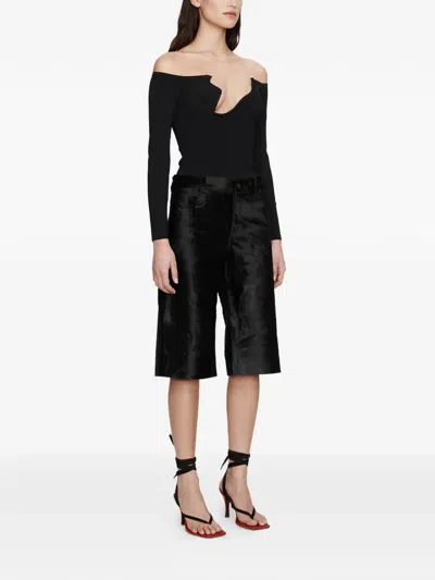 Christopher Esber Curved Knit Long-sleeved Top In Black