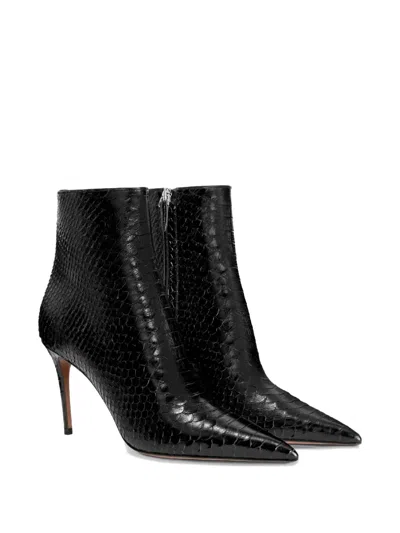 Paris Texas Vera 105 Snake-effect Leather Ankle Boots In Multi