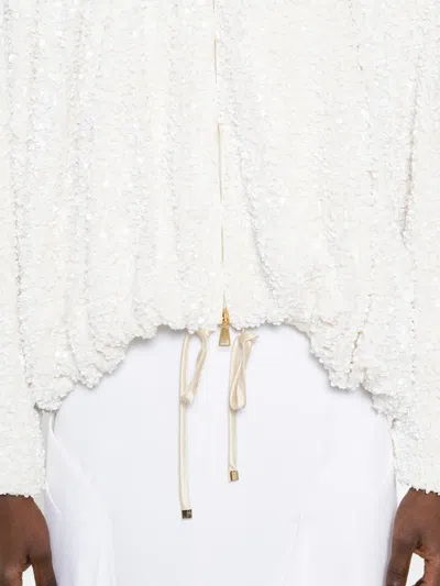 Vivetta Sequin Zip Jacket In White