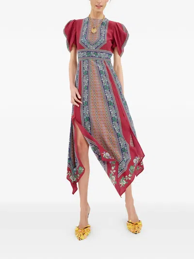 La Doublej Silk Printed Maxi Dress In Multi
