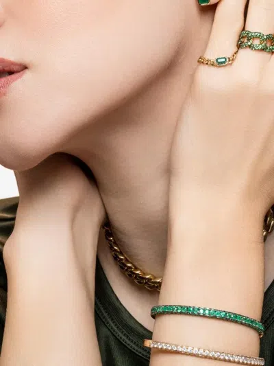 Shay Diamond Emerald Stud Earrings In White