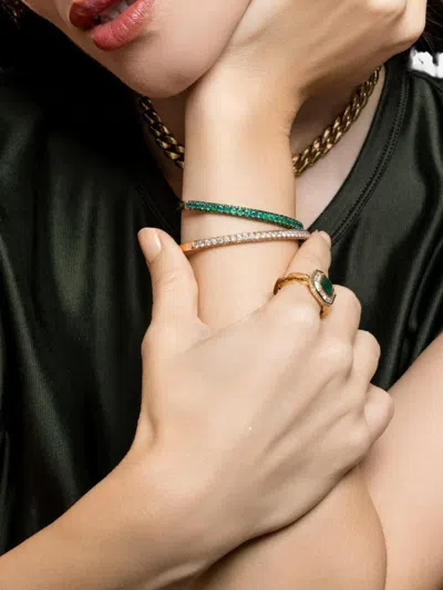 Shay Emerald Bangle In Brown