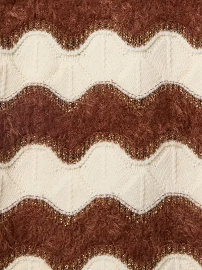 La Doublej Wave Pattern Mini Skirt In White