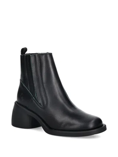 Fly London Pull-on Block-heel Boots In Black