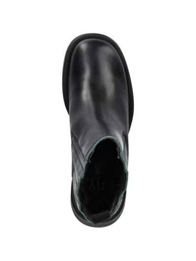 Fly London Pull-on Block-heel Boots In Black