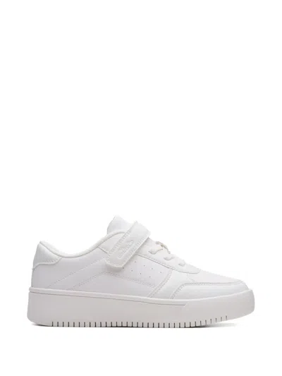 Clarks Barley Step Touch-strap Sneakers In White