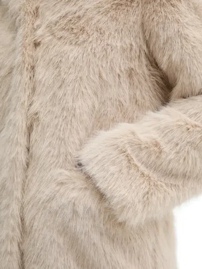 Bomboogie Button Fastening Collared Coat In Neutral