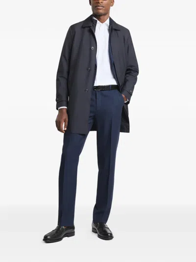 Fay Morning Button Single-breasted Coat In Blue