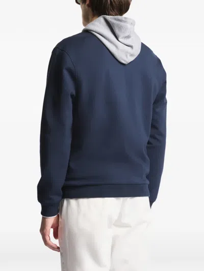 Fay Quilted Front Panel Smooth Fabric Jacket In Blue