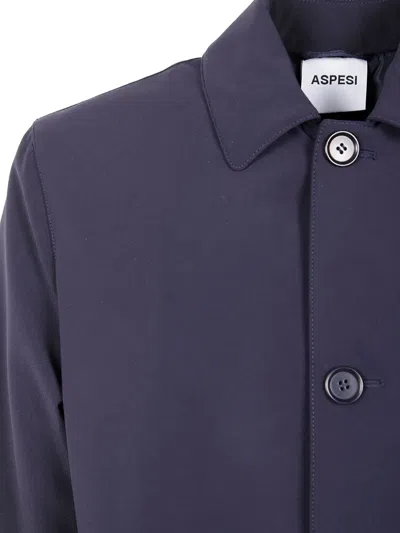 Aspesi Buttoned Coat In Blue