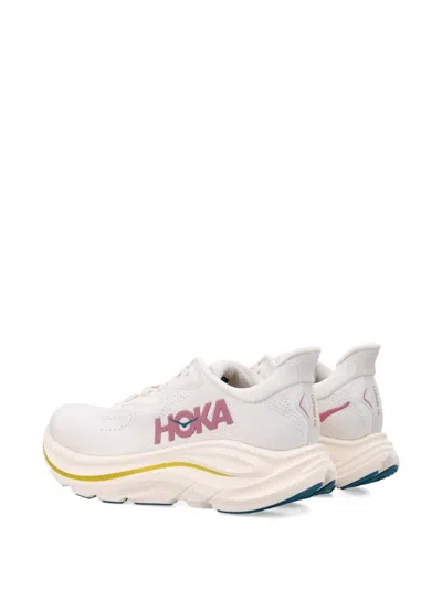 Hoka Clifton 10 Rubber-trimmed Jacquard-mesh Sneakers In Neutral