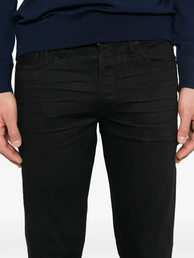 Tom Ford Selvedge Denim Straight Fit Jeans Logo Patch In Black