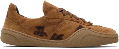Acne Studios Bars Bear Print Winter Sneakers Rust Brown In Brown