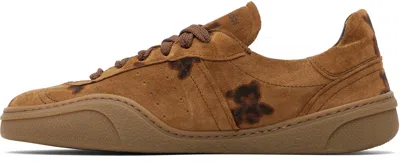 Acne Studios Bars Bear Print Winter Sneakers Rust Brown In Brown