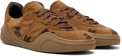 Acne Studios Bars Bear Print Winter Sneakers Rust Brown In Brown